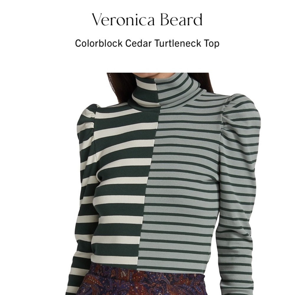 NWT Veronica Beard Cedar Colorblock Turtleneck